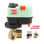 HOt 0-10V 4-20mA Proportional Electric Actuator with 2-3 Way Brass Ball Valve Manual Switch to Suppo