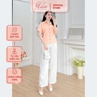 Áo kiểu cổ sơ mi phối túi thời trang - Eden Fashion Store - ASM236