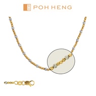 Poh Heng Jewellery 22K Earth Beaded Necklace in Yellow White Gold [Price By Weight]