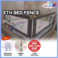 [5th Gen] Double Lock Bed Fence Lifting Baby Safety Bed Guard Bed Rail Anti-fall Bed Fence Bed Gate 