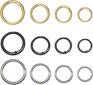 Maydahui 48PCS Mixed Color Spring O Ring Zinc Alloy Spring Clip 4 Size (0.8,0.98,1.1,1.3inch) (Gold 