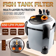9.3W 650LPH Aquarium External Fish Tank Canister Filter for Aqua Fish Tank Filtration with Intake Ou