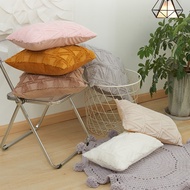 SG Seller Cushion Cover ONE Sided Triangle/Square 3D Plush Solid Colour Velvet30x50/40x40/45x45/50x50cm