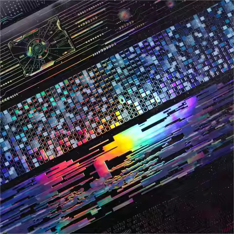 50mm*2m/1roll Punk Circuit Laser Washi Tape Stickers Holographic Cyber Decor Tape Scrapbooking DIY J