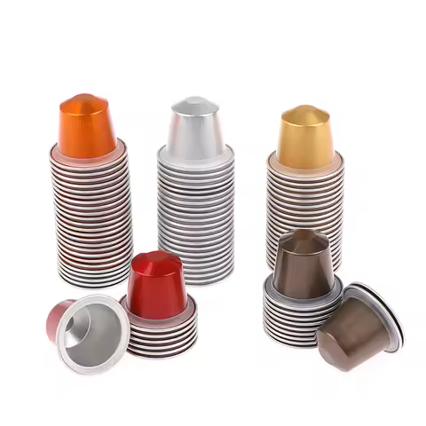 10Pcs/set Reusable Nespresso Coffee Capsules Disposable Nespresso Pods Empty Aluminum Foil Coffee Ca