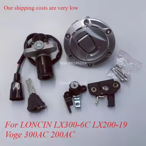 Ignition Switch Lock Gas Fuel Petrol Tank Cap Cover Seat For LONCIN LX 200 300 LX300-6C LX200-19 Vog