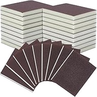BENECREAT 18Pcs Brown Sanding Sponge and Sponge Sanding Pads, 9Styles Sanding Blocks with Flexible S
