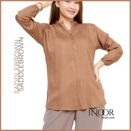 Alena Uniqlo Cotton Twill Rayon Work Blouse // WOMEN'S TOP // WORK BLOUSE // Plain Long Sleeve Blous