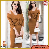 Wse390 - 2In1 Abigail Outer and Dress Knit Set Size Fits L To Xl Ld 100 Cm - 110 Cm Pj 93 Cm Premium