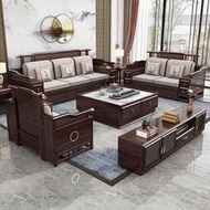 實木沙發組合紫金檀木新中式客廳輕奢小戶型冬夏兩用儲物家具