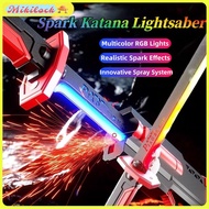 80CM Spark Lightsaber Sword Toy Luminous Sparkblade Sword Spark Katana Toy Sword Sound Spray Effects