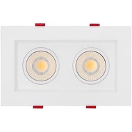 Maxxima 4" 2 Head Square Anti-Glare LED Gimbal Downlight, 2000 Lumens 5 CCT | Color Temperature Sele