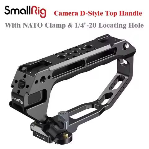 SmallRig D-Style Top Handle NATO Clamp 5661 – Cold Shoe, 1/4"-20, Low Angle
