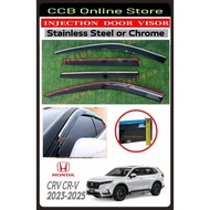 HONDA CRV 2023-2025 6th Generation Injection Stainless Steel Lining & Chrome Lining Door Visor  - 4p