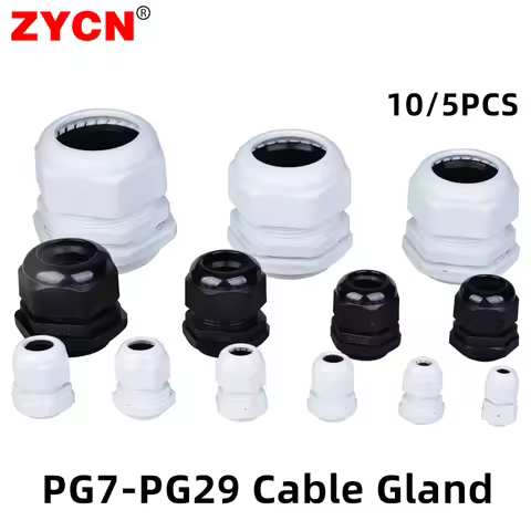 5/10pcs Waterproof Cable Gland Cable Entry IP68 PG7 for 3-6.5mm PG9 PG11 PG13.5/16/19/21 Nylon Plast