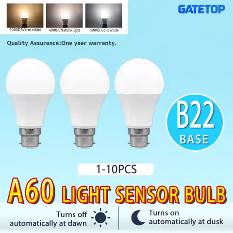 1-10pcs A60 Led Bulb Light Sensor Control Bulb AC220V 110V 10W B22 Suitable for The Entrance of Unde