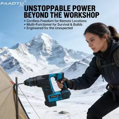 FAAOTU HR140D Brushless Electric Hammer 18V Cordless Hammer Wireless Drills Power Tools Suitable for
