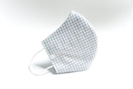 手作立體口罩套 / 放置濾材口罩 / 一般口罩- 格子 藍