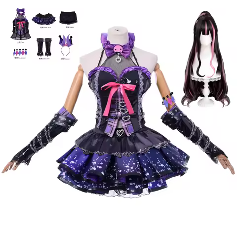 Tessa Cosplay Game Naraka Cosplay Costume Devil Lolita Purple Kuromi Dress Wig Set Party Role Play O