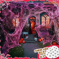 PRESTON Spider Cobwebs, Stretchable Elastic Spider Silk Web, Scene Layout Pink Gothic Cotton Fake Sp