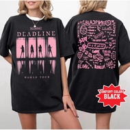 Kpop BlackPink T-shirt Blackpink Deadline Baju 2025 World Tour Short Sleeve 100% Cotton Women Men Ts