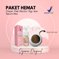 Paket Cream Flek Wsc2in Premium dan Serum Wsc menghilangkan Flek