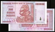 現貨 ZIMBABWE（辛巴威50億紙幣），P84 ，5-BILLION，2008，品相全新UNC