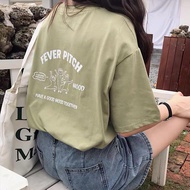 Cartoon Printed Fever Pitch Printed T-shirt for Girls Women New Short Sleeve Basic Fashion Round Nec