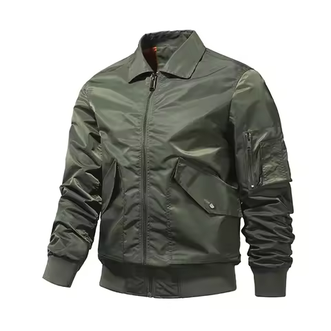 Air Force MA1 pilot jacket men's 2025 autumn and winter solid color windproof warm baseball jacket o