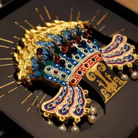 National Museum of China Phoenix Crown of Empress AR Fridge Magnets Metal Sticker Chinese Style Crea