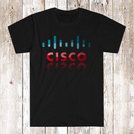 Good Printed Soft Cisco System Logo Men'S Black T-Shirt