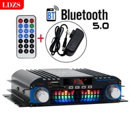 1800W Peak Power HiFi Sound Amplifier Digital 4 Channel Audio Amplifier Bluetooth Karaoke Player FM Radio Support Remote Control