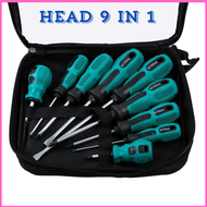 READY SKIUNT Obeng Set Reparasi Magnetic Head 10 in 1 - Obeng Set Komplit Serbaguna Super Kuat Bolak