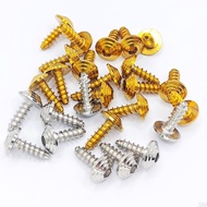 HENG CNC Stainless 5x15mm Flower Spiral Bolts for MIO, NMAX – Gold/Silver/White – Body Fairing Bolts