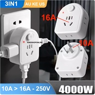 4 in 1 Plug 10A - 16A Plug Converter US AU To AU 2 Pin Converter Adapter/ US AU To 3 2 Pin Converter