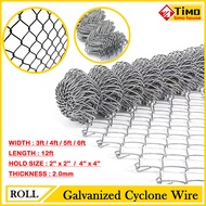 ۞ ❖ ♞(Per roll) Galvanized Cyclone Wire Farm Fence Wire Graden Fence Wire 12ft x 3ft / 4ft / 5ft /