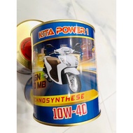 Nhớt lon dành cho xe ga KITA POWER 1 10W40 SN MB bán lẻ giá sỉ nhớt lon siêu rẻ 0.8L