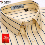 TUCANO | Stylish Striped Yellow Non-iron Short Sleeve Shirt