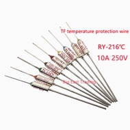 20PCS RY-216 RY216 TF thermal protection 216 degrees 10A250V temperature fuse tube rice cooker,guara