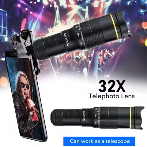 32X Telephoto Lens Cellphone Mobile Phone Camera Lens Zoom Telescope For iPhone 16 17 Smartphone Sam