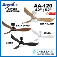 $299 Yes Basic Install AeroAir AA120 Ceiling Fan DC Motor +24W LED Light Kit 3-tones 42 or 52 Inch - Local Trusted Seller