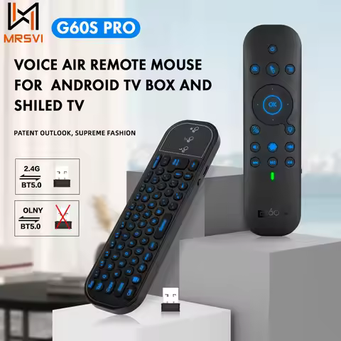 Voice Remote Control G60S Pro 2.4G Bluetooth Dual Mode IR Learning With Backlit Air Mouse for Androi