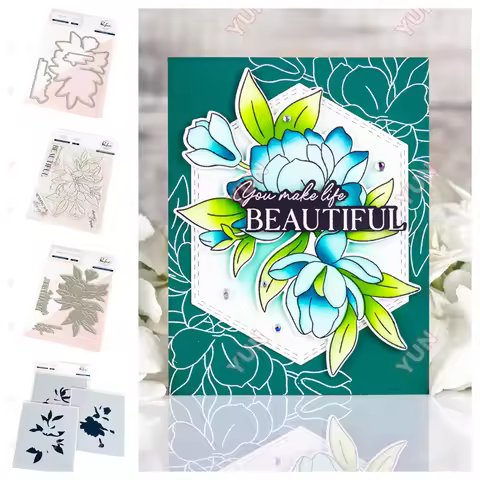 Pink Fresh Celebrate in Blooms Whispering Daffodils Floral Daydream Stamp Dies Stencils 2026 April D