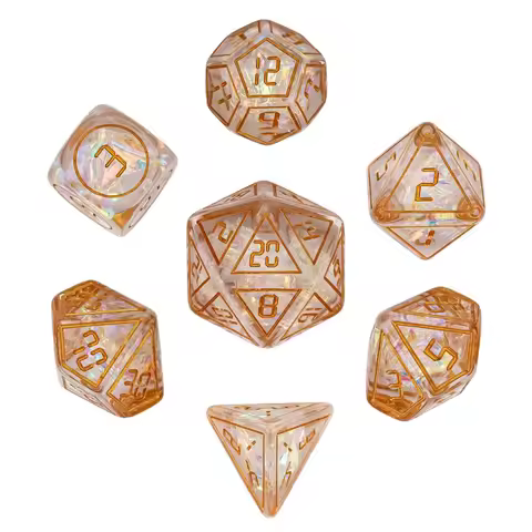 Cusdie 24mm Framed DND Dice Big Size D20 7pcs Polyhedral Dice Set D4 D6 D8 D10 D% D12 D20 for D&D Ro