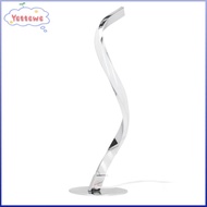 YVETTPH Curved Table Lamp, 110-240V 3W LED Table Lamp, Modern US Plug Silver 1.5m Cable Desk Light G