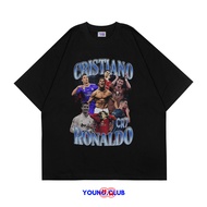 YOUNG.CLUB | CRISTIANO RONALDO 7 T-SHIRT | T-SHIRT OVERSIZE BLACK STYLE Y2K VINTAGE BOOTLEG GRUNGE S