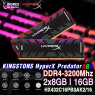 KINGSTONS (แรม) XMP HyperX Predator RGB 16GB 3200MHz DDR4 CL16 DIMM (Kit of 2) (HX432C16PB3AK2/16) (