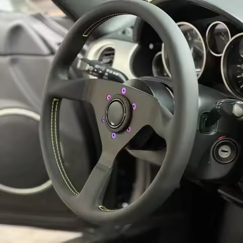 350mm MonteCarlo Leather Steering Wheel for MOMO NRG HKB OMP SPARCO hubs