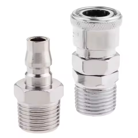 2pcs SM40+PM40 Pneumatic Part Euro Air Line Hose Compressor Connector Quick Release 1/2" BSP Male Th