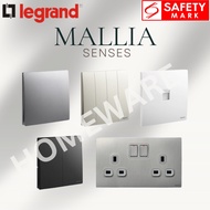 [SG Seller] Legrand Mallia SENSES Switch Socket Matt Black Silver White Champagne